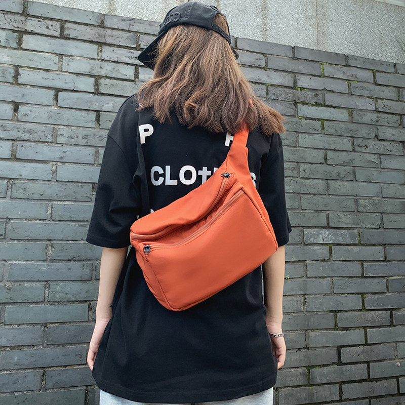 Bag women 2021 new trendy ins Japanese black large-capacity shoulder bag sports cross-body bag cross-body canvas bag