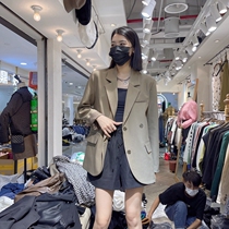 South Korea solid color blazer womens autumn New temperament thin three button simple casual versatile suit women