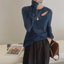 Design sense careful machine ultra-fine cardigan women Korea Autumn New loose comfortable slim long sleeve base shirt