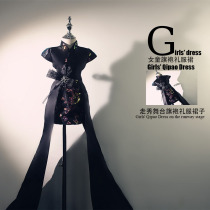 Girls cheongsam dress Tang suit Chinese style Chinese style catwalk stage performance big childrens T stage catwalk show trendy and cool little girl