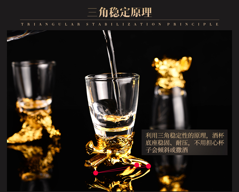 12 ly rượu vang trắng Zodiac Bộ pha chế ly thủy tinh Trung Quốc rượu vang nhỏ ly nhỏ ly - Rượu vang ly uống rượu