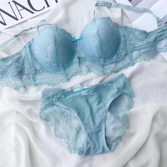 Large size thin cup fat mm underwear D anti -down droop 200*0.5kg girl sweet gathers to adjust half a cup of lace bra
