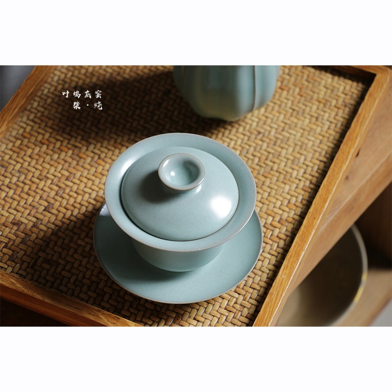 Linsong Ceramic Bowl Longquan Black Dock Tea Top Tea Bowl Pu-yu Tea Bowl Retrospective Month White Three