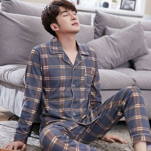 睡衣男士长袖春秋季棉质开衫家居服