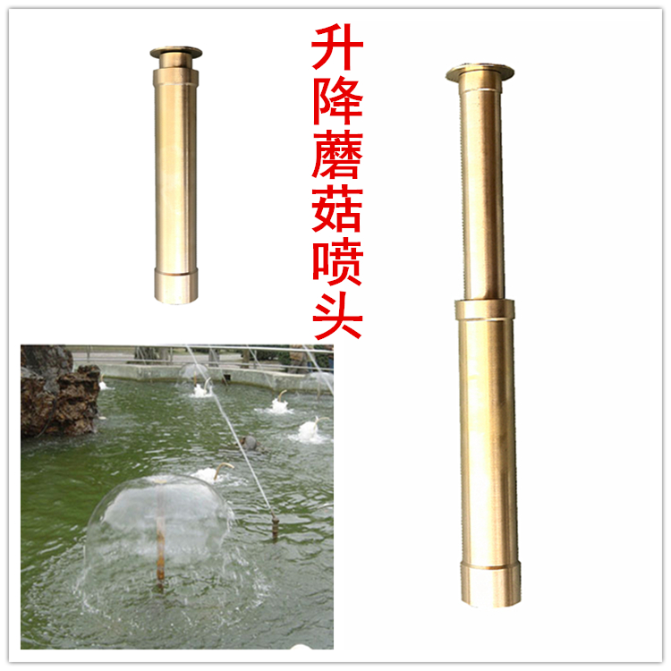Brass automatic lifting mushroom nozzle pool courtyard fake mountain fountain nozzle water landscape 1 inch - 2 inch