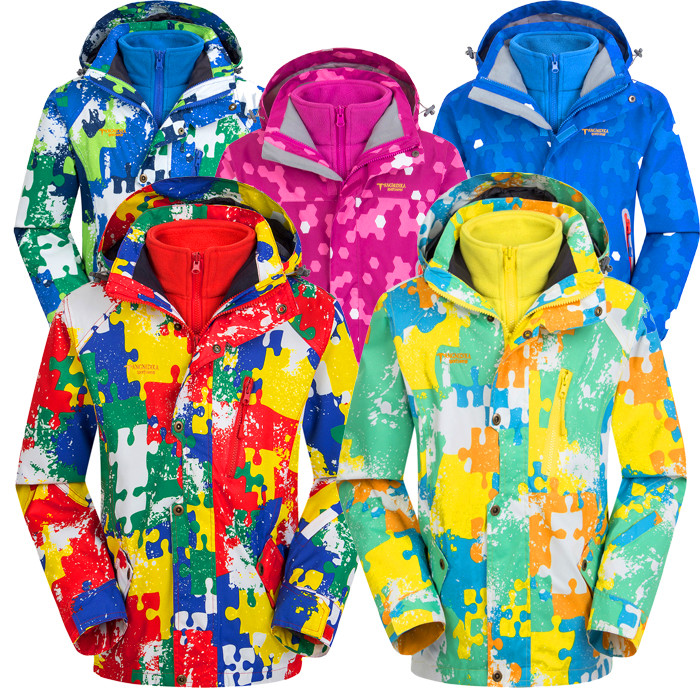 Winter child clothing camouflate submachine clothes boy Two sets of garnter thickened three-in-one children's ski wear waterproof