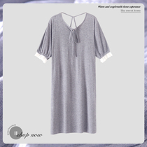 Night dress female summer modal short-sleeved thin section 2021 new pajamas female summer sexy backless large size skirt