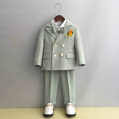 Осенний детский классический костюм для мальчиков, платье девочки цветочницы, комплект, наряд на выход, 3 предмета