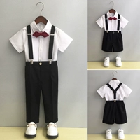 Летний костюм мальчика цветочника, комбинезон, штаны для мальчиков, детский пиджак классического кроя, в британском стиле