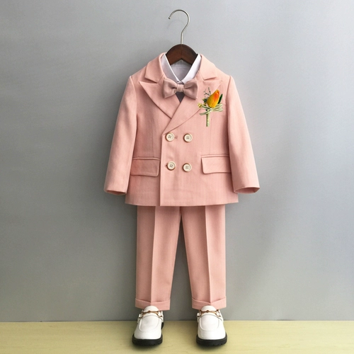 Осенний детский классический костюм для мальчиков, платье девочки цветочницы, комплект, наряд на выход, 3 предмета