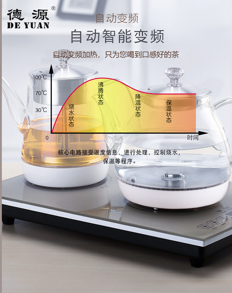 bình siêu tốc philip Bàn trà Ấm trà đặc biệt Trà đen phun hơi nước thủy tinh tự động nước ấm trà điện - ấm đun nước điện siêu nấu thuốc
