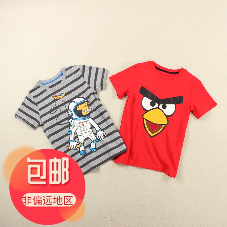 Foreign trade exports Europe and America Single children's pure cotton collar sleeve short - sleeve T - shirt children's clothing summer clothing half sleeve