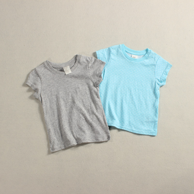 Foreign trade Export Europe and America Original single pure cotton thin section short sleeve baby cut-boy round collar T-shirt summer clothing children's clothing