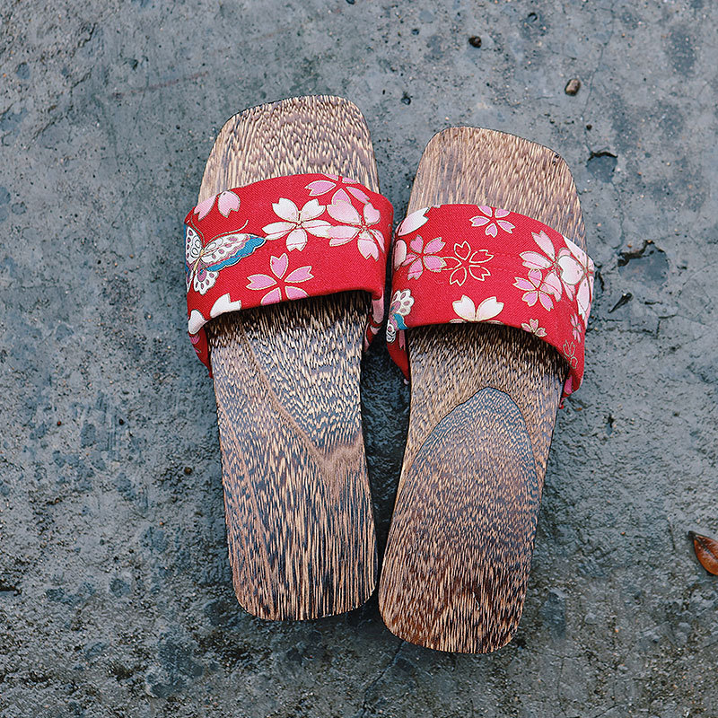 Women's Clogs, Closed-Toe Slip-On Sandals, Japanese-Style Sandals, Cosplay Japanese Thick-Soled Wooden Clogs, Summer High-Heeled Japanese Style