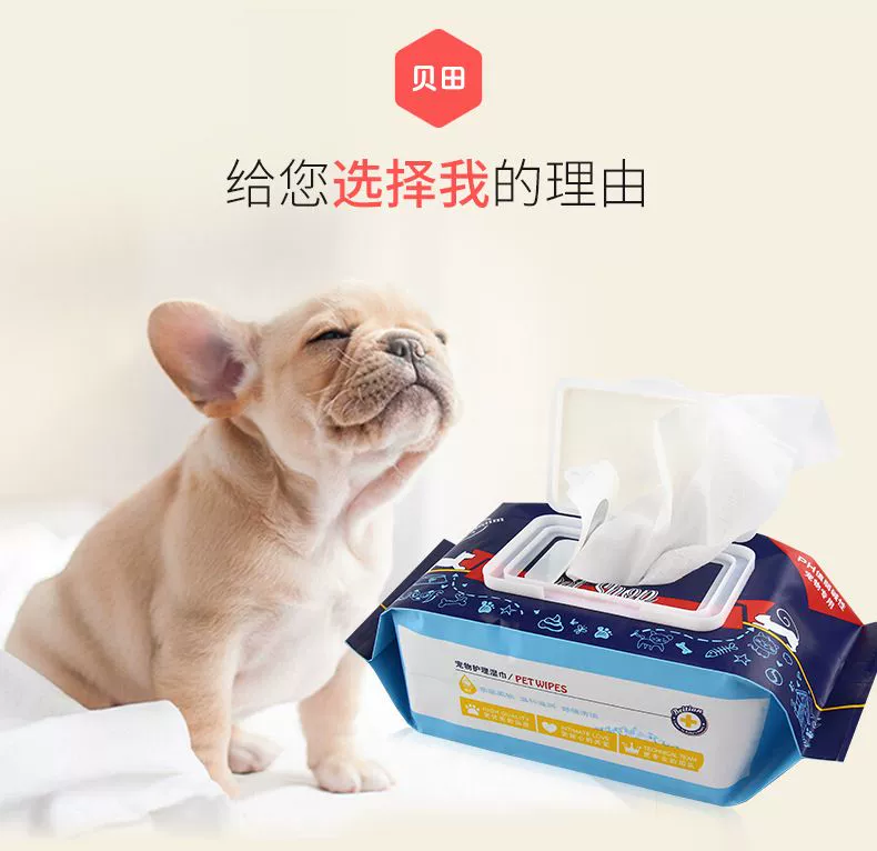 Pet lau chó lau công cụ làm đẹp mèo không cồn ướt khăn lau sạch cung cấp 100 miếng tùy chỉnh