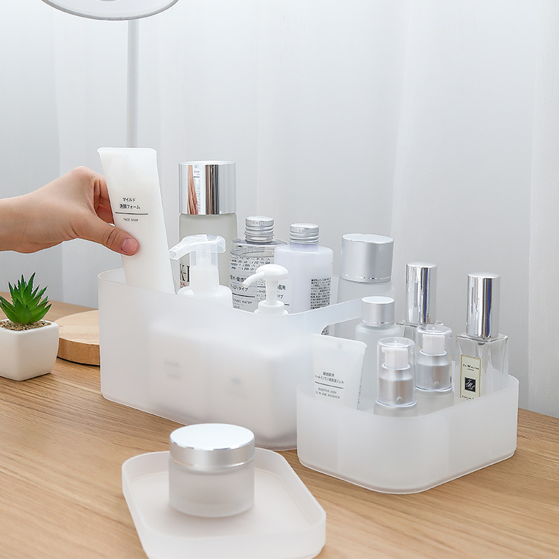 Acrylic cosmetics storage box Jewelry transparent with cover dustproof with cover Plastic simple shelf desktop small