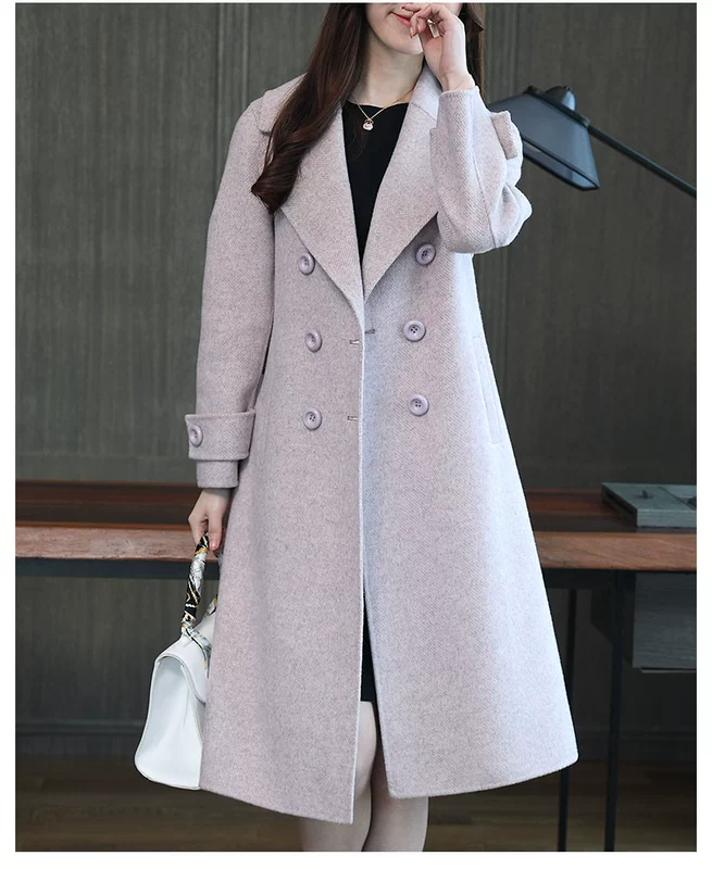 TOTGG2018 mới mùa thu Albaka coat nữ phần dài đôi phải đối mặt với cashmere alpaca áo len chống mùa