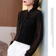 Heavy silk shirt for women 2022 new spring and summer lace long-sleeved shirt design and temperament mulberry silk top