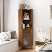 Floor Corner Cabinet Minima Corner Cabinet Bedroom Living Room Wall Corner Multifunction Storage Cabinet Solid Wood Corner Placement Cabinet