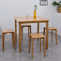 Minima Square Table Stool Home Small Family Dining Table Small Eating Shop Square Table Cafeteria Fast Food and chairs Composition