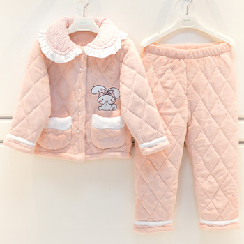 Thick quilted cartoon cute children's home clothes