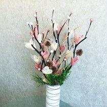 Leaf vein dried flower living room desktop fake flower simulation dried flower arrangement dried flower arrangement rose plum blossom home new house decoration