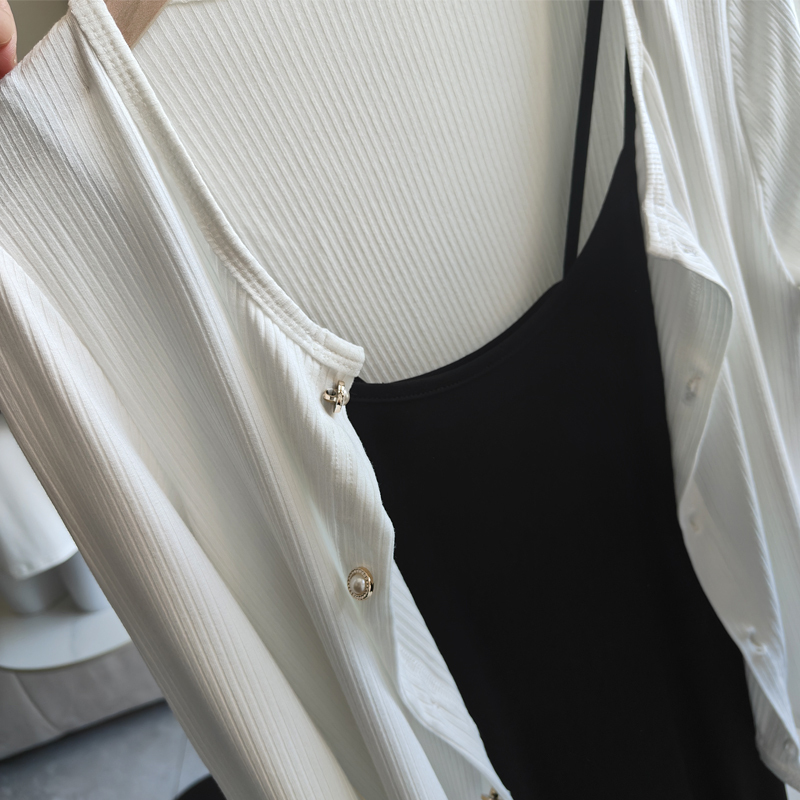 White Modal Knit Cardigan for Women, Thin Style for Summer, Paired with a Black Slip Dress, Plus-Size Outerwear, Air-Conditioning Jacket