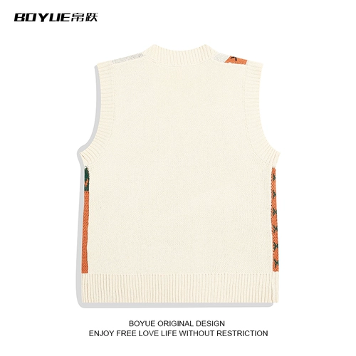 Трикотажный жилет, демисезонный свитер, свободный крой, V-образный вырез