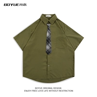 Военный зеленый (клетчатый галстук)