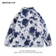 BOYUE Silky Spring and Autumn Loose Tie-Dye Denim Jacket Men's Trendy Street Top Jacket Design Harajuku Style