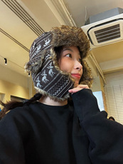 Винтажная зимняя теплая жаккардовая