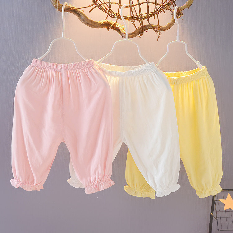 Girl Anti-mosquito Pants Summer Long Pants 1-3-4 Year Old Man And Woman Baby Baby Light Cage Pants Cotton Thin baby pants