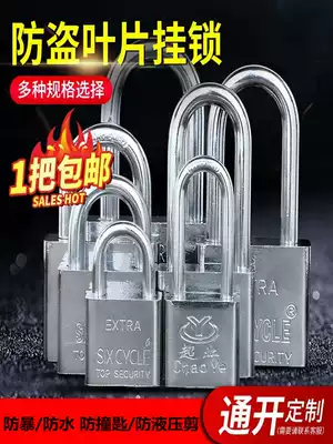 Padlock through unlocking Stainless steel anti-theft lock Old-fashioned lock door lock Household small key lock Dormitory long beam key lock