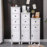 Шкаф для хранения в ванной комнате, шкаф для хранения с выдвижным ящиком из цельного дерева, шкаф для хранения с ультраузким зазором и дверным ведерным шкафом