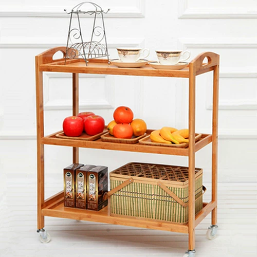 Рука -Пушивая мобильная нанца обеденная машина кухонная кухня для закуски чайная корзина Hot Pot Hot Pot многофункциональный полки с колесами