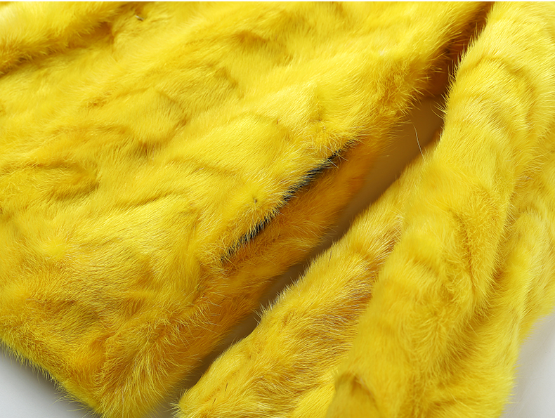 Papo Shidi 2018 mùa xuân mới Haining mink fur cỏ ladies vòng cổ Slim chắp vá coat jacket áo khoác lót lông cừu nữ