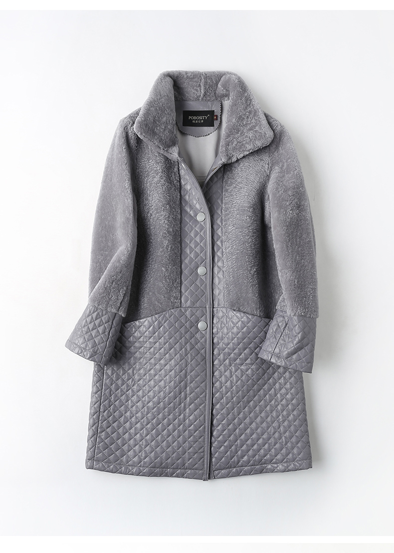 Papo Shiti 2018 mùa xuân mới Haining cừu lông một chiếc áo khoác dài của phụ nữ cừu cắt fur coat áo khoác lông cừu