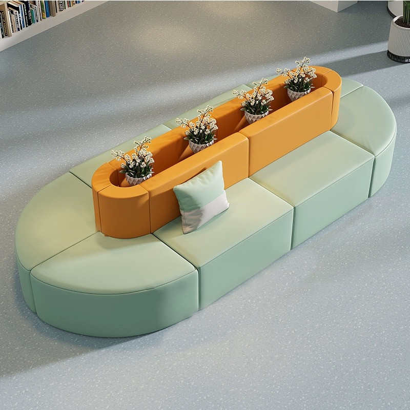 Library Reading Room Corner Rest Area Educational Institution Clothing Store Creative Leisure Area Special-Shaped Sofa Combination