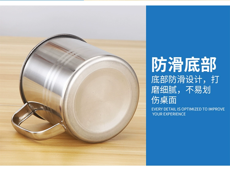 Cốc inox miệng có nắp trẻ em mẫu giáo trẻ em bằng thép không gỉ cốc nhỏ có tay cầm bình trà cổ điển bình giữ nhiệt tiger