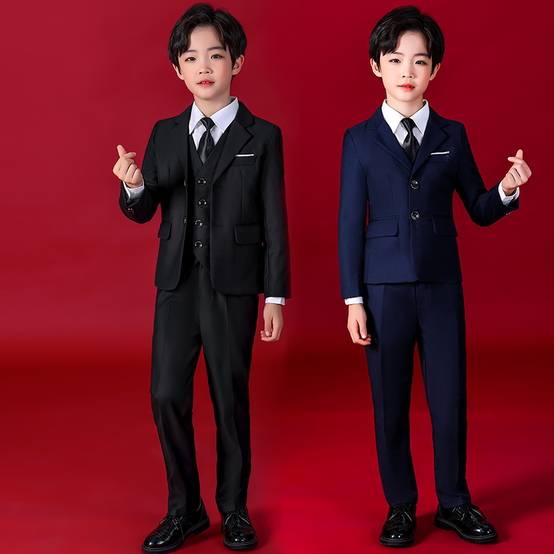 British style children's small suit suit flower girl suit dress foreign style boy catwalk host piano performance clothing