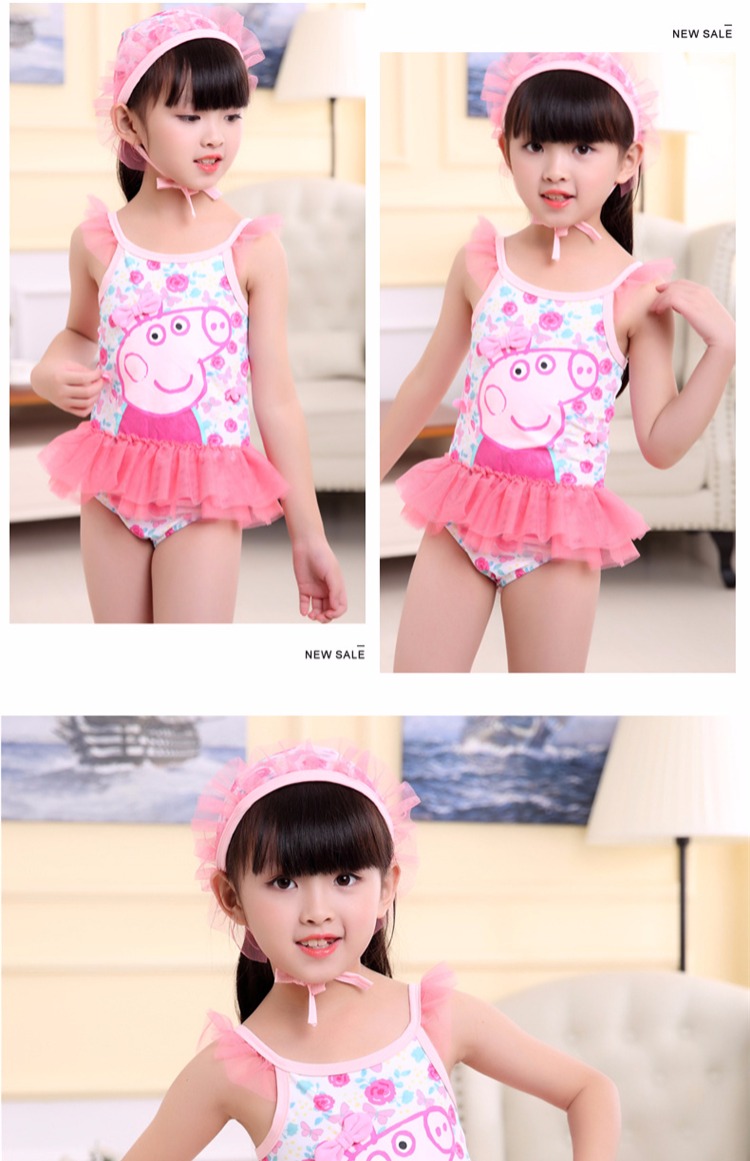 Đồ bơi cho bé gái Đồ lót cho trẻ em Đồ bơi cho trẻ em Đồ bơi cho bé Cô gái trẻ em 1-3-4 tuổi Lợn Áo tắm - Bộ đồ bơi của Kid đồ bơi cho bé gái