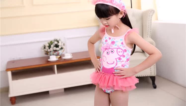 Đồ bơi cho bé gái Đồ lót cho trẻ em Đồ bơi cho trẻ em Đồ bơi cho bé Cô gái trẻ em 1-3-4 tuổi Lợn Áo tắm - Bộ đồ bơi của Kid đồ bơi cho bé gái