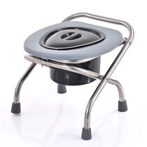 Flower old mans urine basin sitting pail chair urine barrel adult with lid removable toilet Spittoon Toilet folding seat