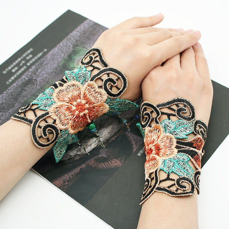 Sun Protection Gloves Spring Summer Thin Woman Thin resistant UV wrist sleeves Scarring Tattoo National Embroidered Yang Liping