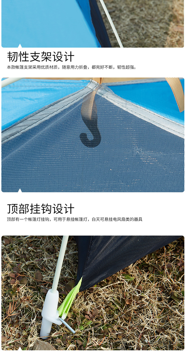 Lều ngoài trời 2 người hoàn toàn tự động hai phòng ngủ một sảnh đôi bãi biển cắm trại hoang dã 3 người -4 người đi lại miễn phí để mở - Lều / mái hiên / phụ kiện lều lều cho bé