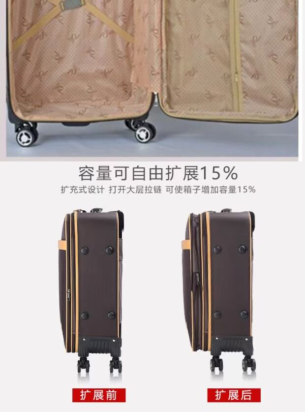 Hành lý nam Oxford Brass hộp vạn năng bánh xe sinh viên vali 24 inch 26 inch mật khẩu 28 vali mr vui