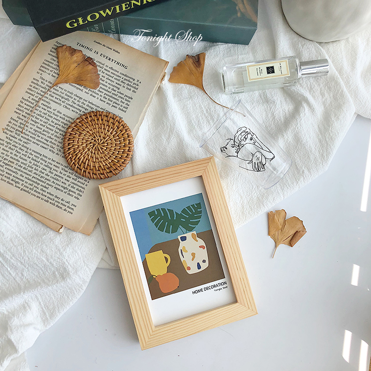 Simple ins wind vase still life abstract hand-painted illustration card log color decorative photo frame ornaments shooting props