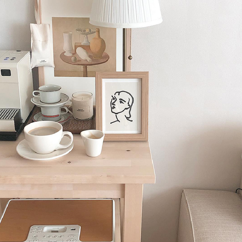 ins Korean style Matisse line decorative painting Nordic minimalist abstract art decoration desktop decoration wooden photo frame