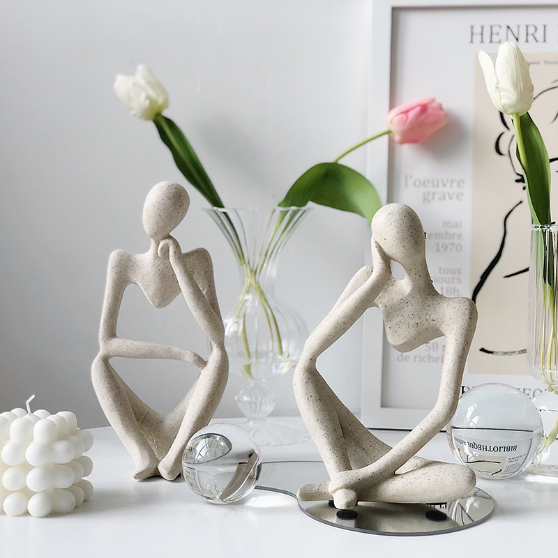Nordic minimalist ins style abstract art statue characters pose for a modern home model room decoration 
