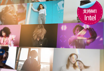 fcpx中文插件照片墙LOGO展示效果模板插件Photo Wall Logo Reveal  支持M1